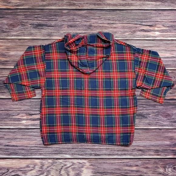 Quarter Sleeve Hooded Plaid Flannel - Picture 6 of 8